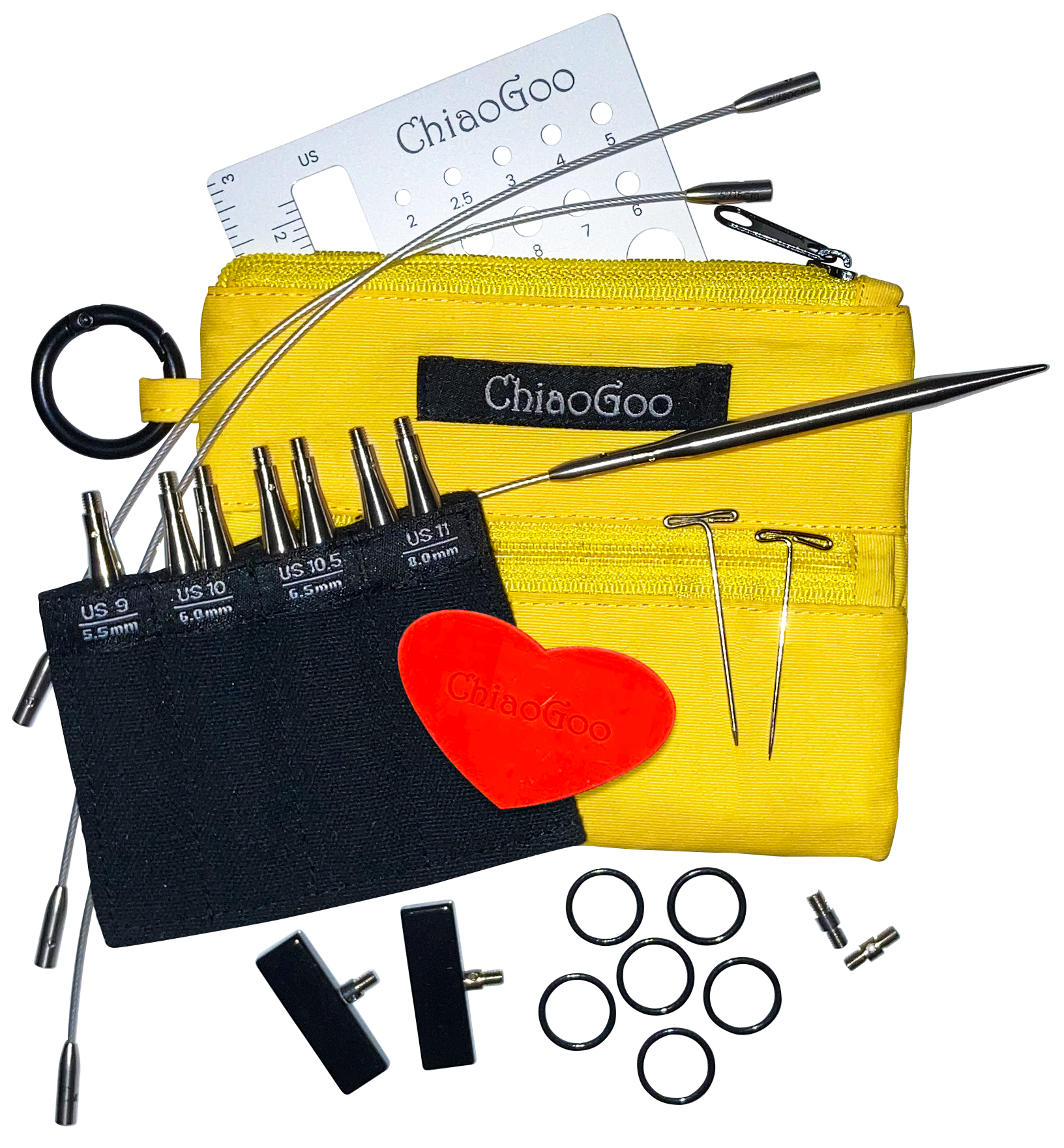 ChiaoGoo TWIST™ Yellow Shorties™ Set - 3" (8cm) Tips [L]