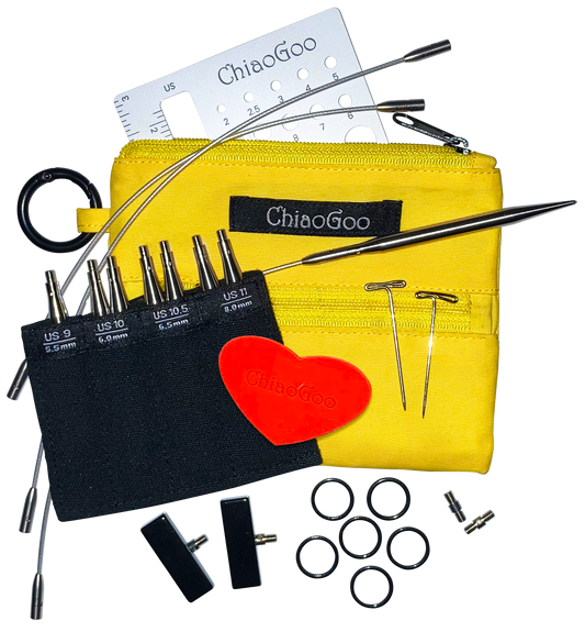 ChiaoGoo TWIST™ Yellow Shorties™ Set - 3" (8cm) Tips [L]