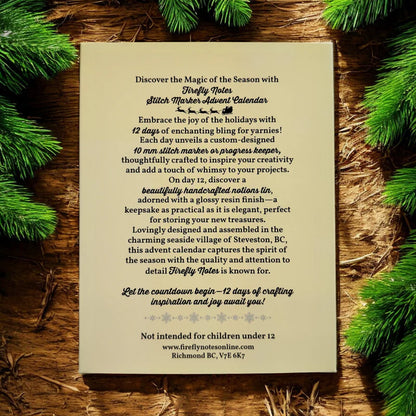Firefly Notes 2025 Stitch Marker Advent Calendar – Nature Meets Nostalgia (12-Day Set)